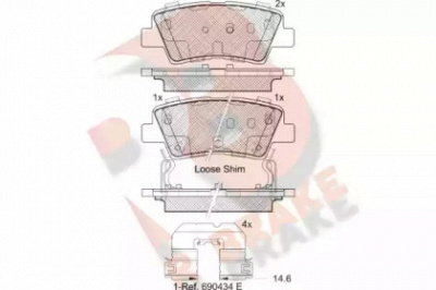 R BRAKE rb2036203 -  Комплект тормозных колодок, дисковый тормоз